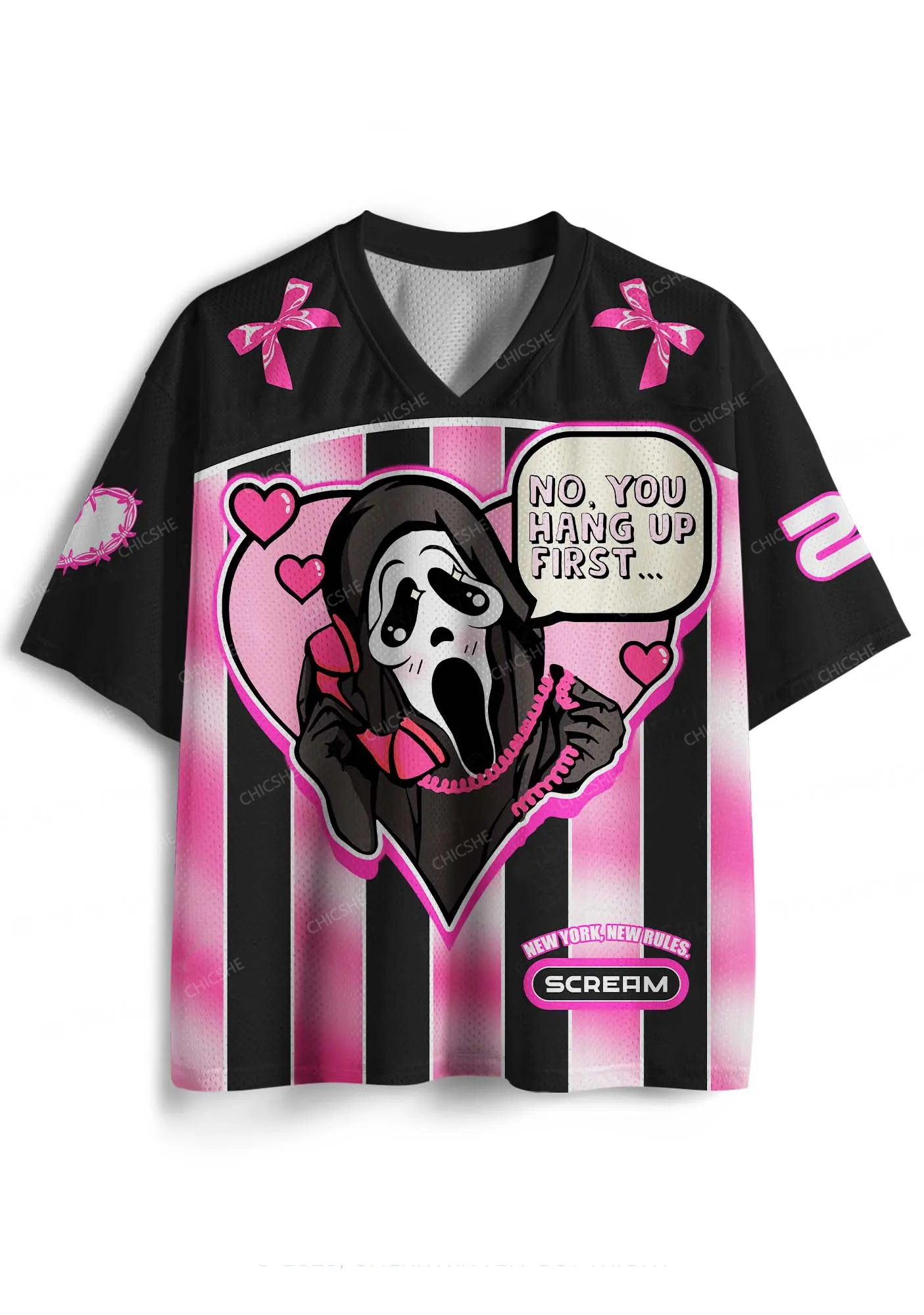 Custom Halloween Skeleton Heart Y2K Sport Jersey Shirts Chicshe