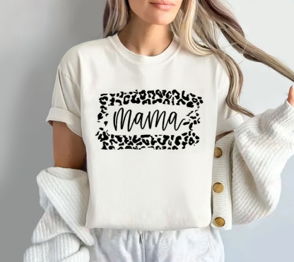 Leopard Print Surround Mama  T-shirt