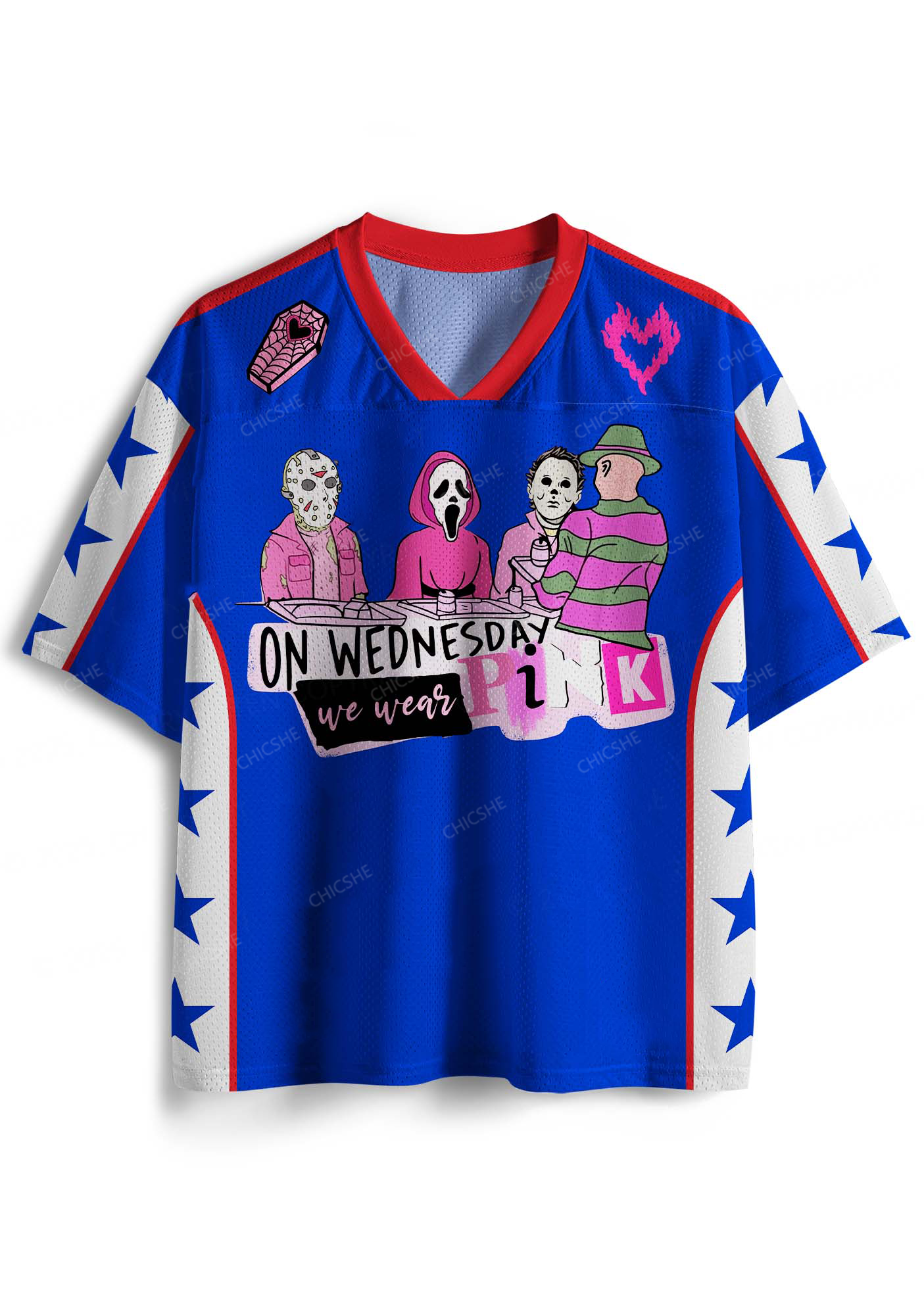 Custom Halloween Wednesday Wear Pink Horror Y2K Sport Jersey Shirts Ch