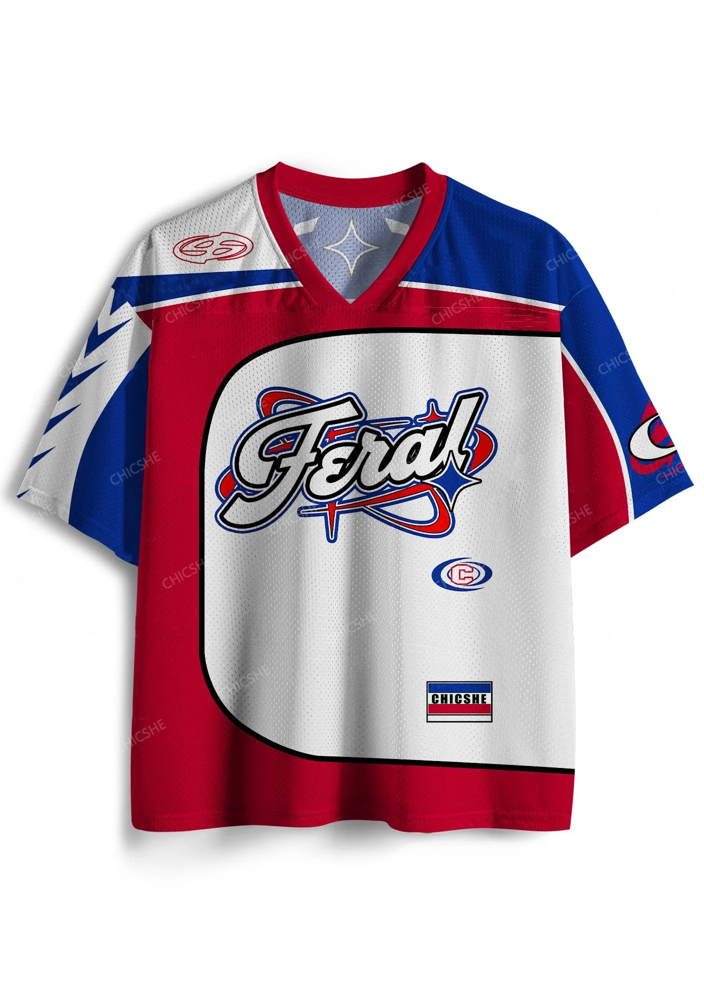 Custom Red Feral Y2K Sport Jersey Shirts Chicshe