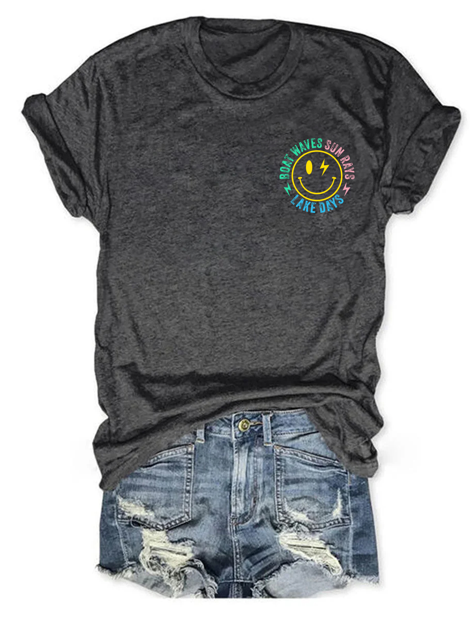 Boat Waves Sun Rays Lake Days T-shirt