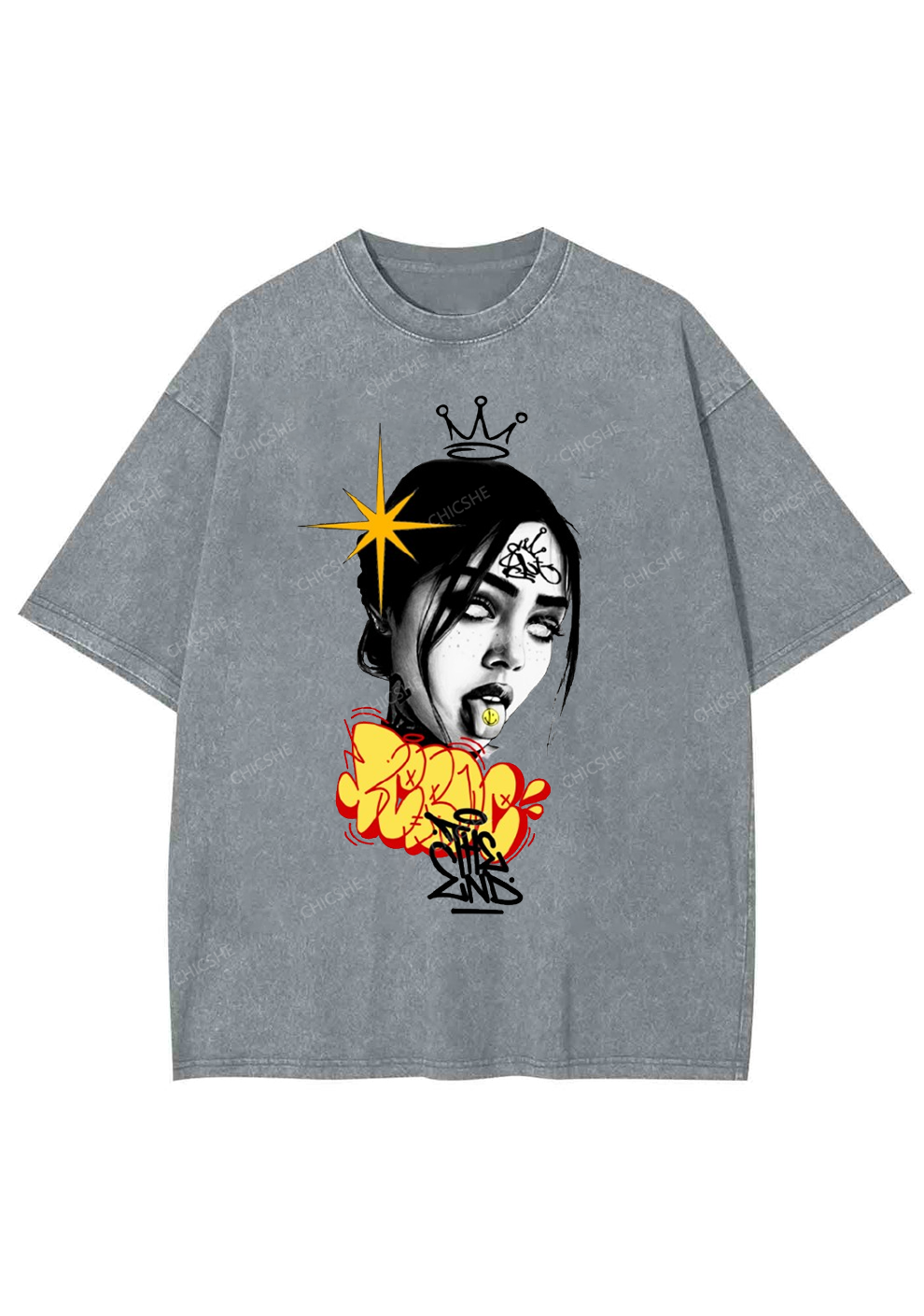 Chicshe Grimace Shirts Washed Tee