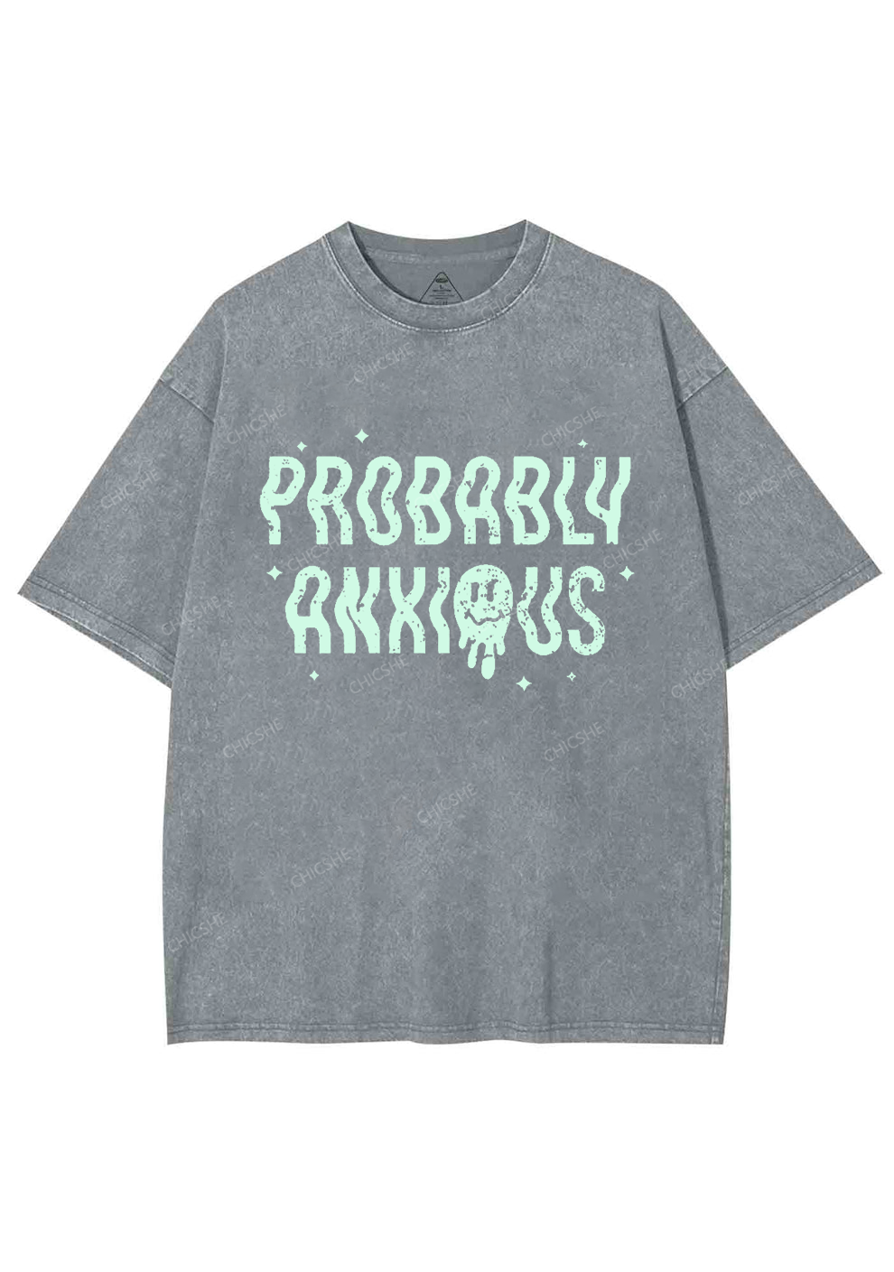 Probably Anxious Grimace Y2K Washed Tee Chicshe