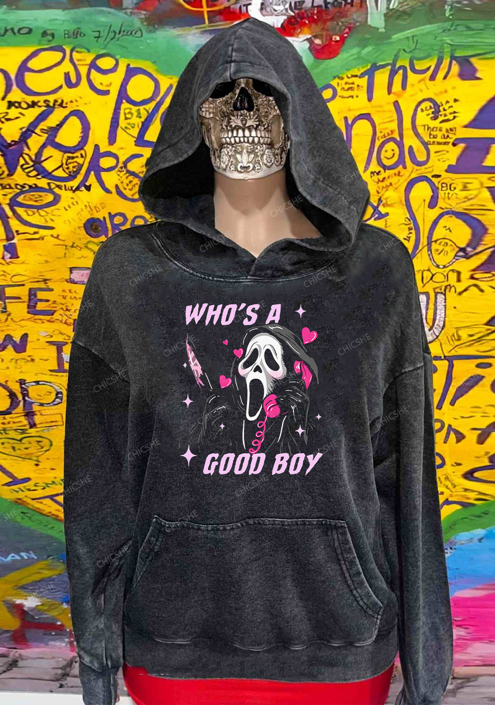 Who Is A Good Boy? Y2K Washed Hoodie Chicshe