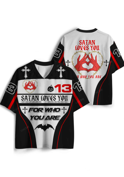 Halloween Custom Satan Loves Y2K Sport Jersey Shirts Chicshe