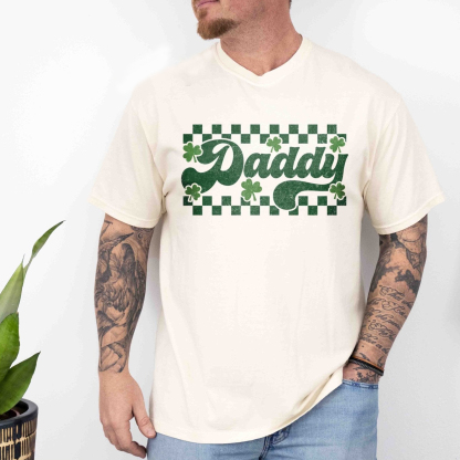 Retro Checkered St Patrick's Day Mama Daddy Shirts
