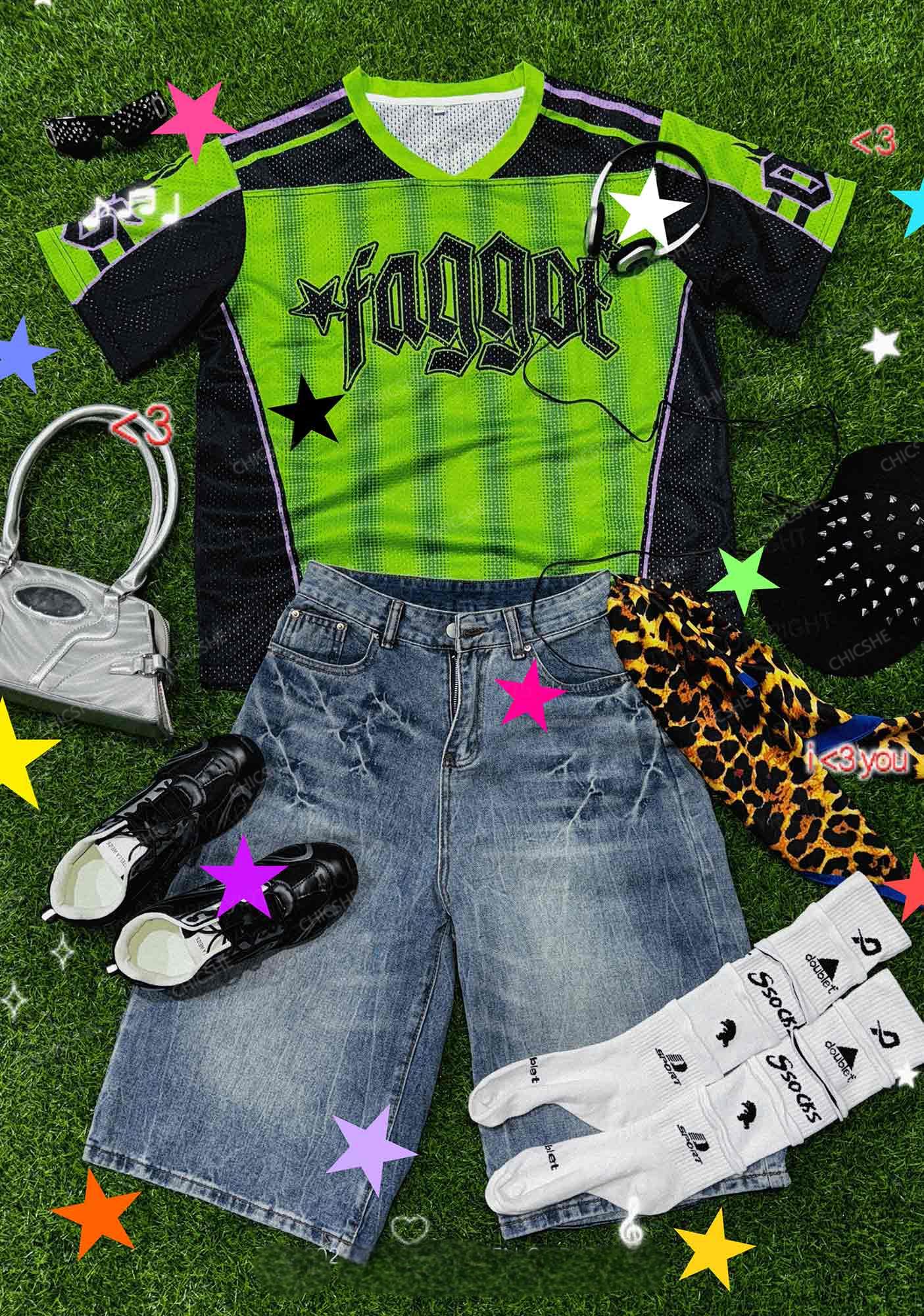 Custom Faggot Stars Pride Y2K Sport Jersey Shirts Chicshe