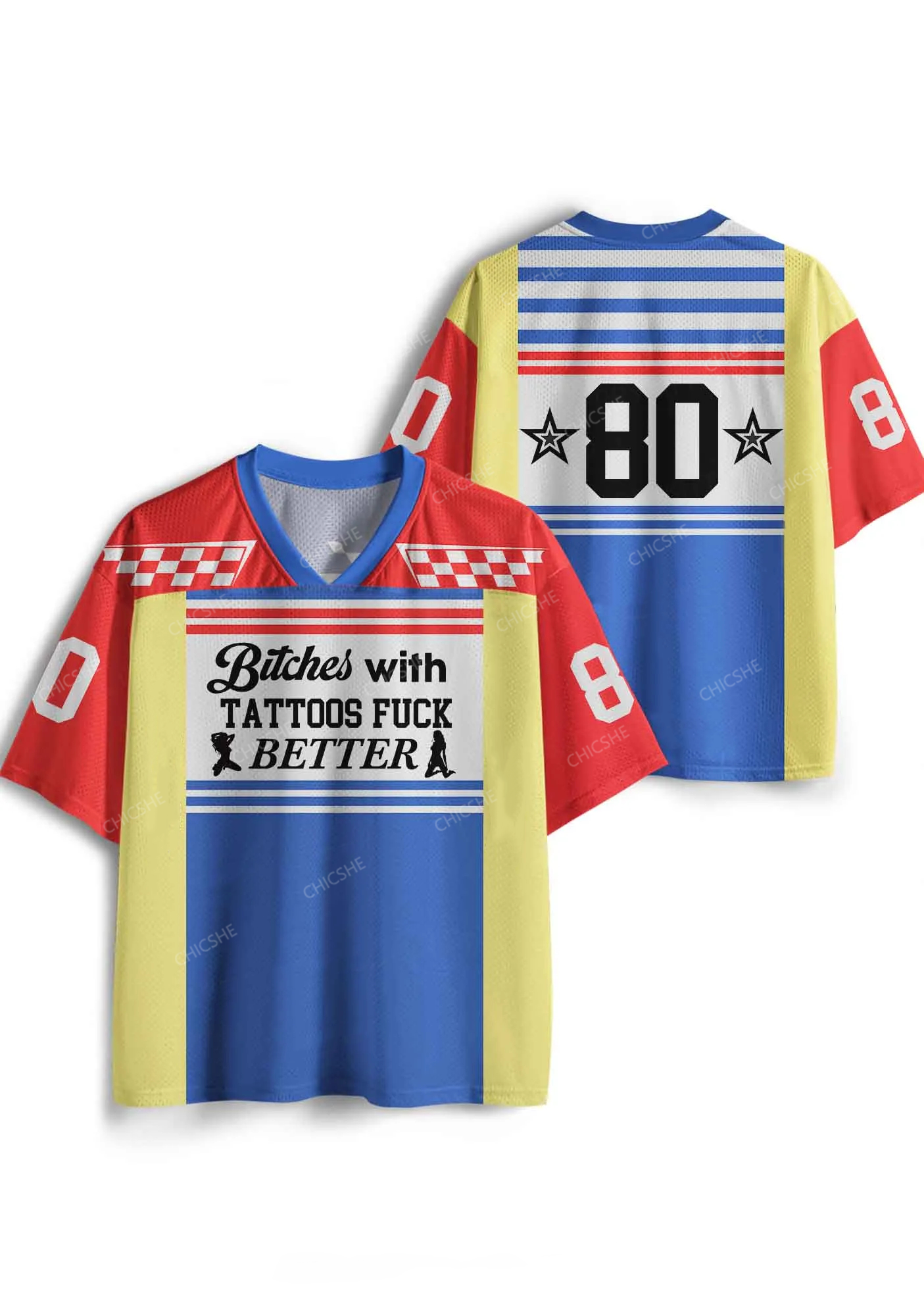 Custom Bxxches With Tattoos Fxxk Better Y2K Sport Jersey Shirts Chicshe