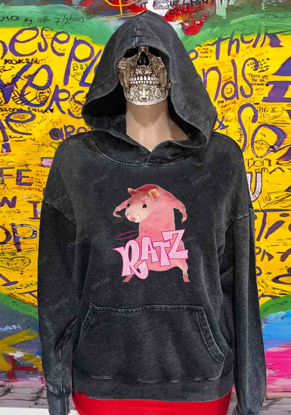 Pink Ratz Y2K Washed Hoodie Chicshe