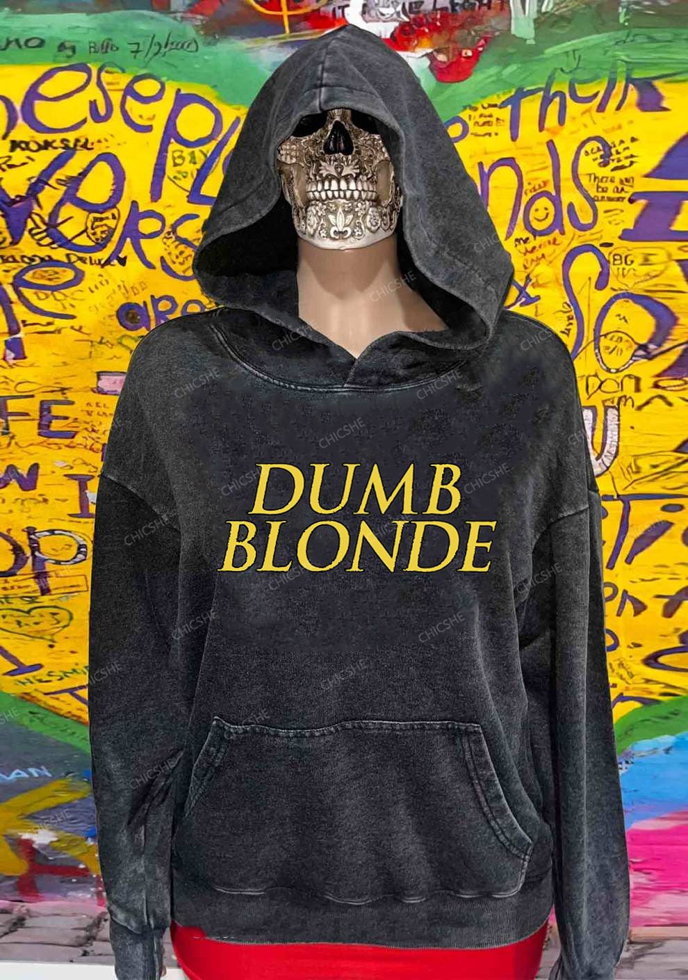 Dumb Blonde Y2K Washed Hoodie Chicshe