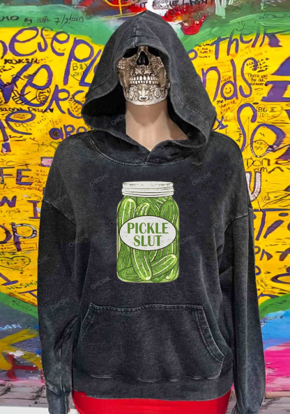 Pickle Slxt Y2K Washed Hoodie Chicshe