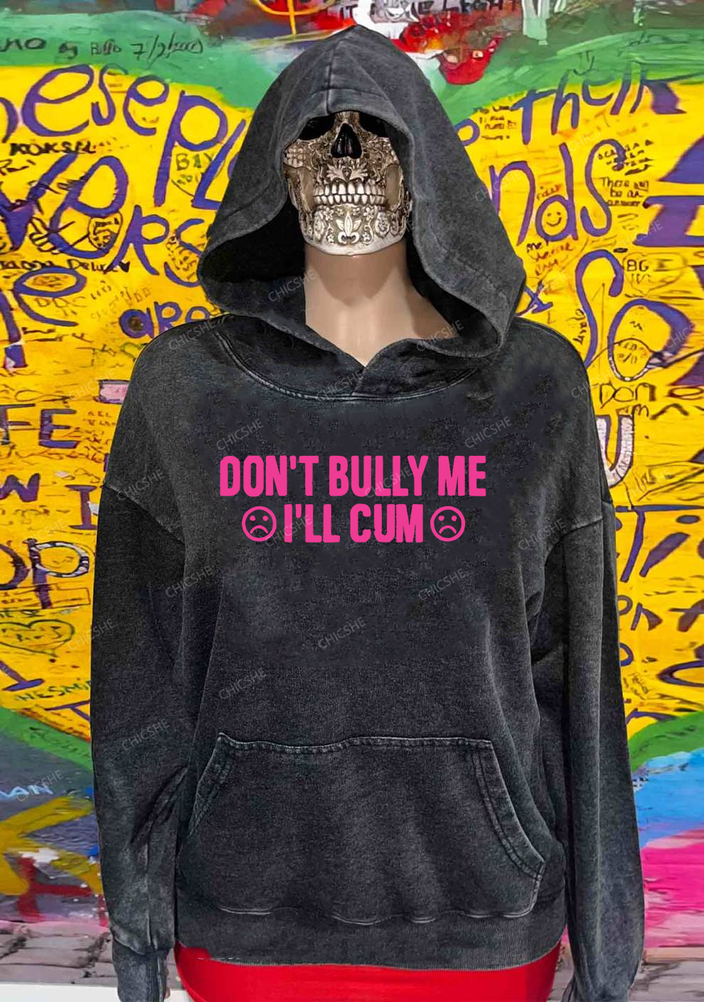 Don't Bully Me Y2K Washed Hoodie Chicshe
