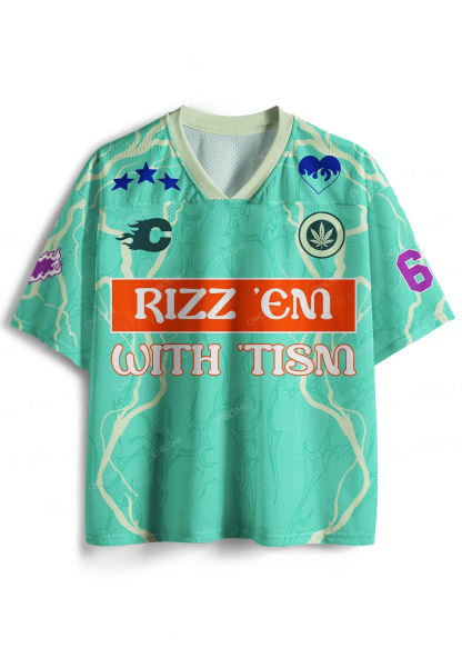 Custom Rizz Em With The Tism Y2K Sport Jersey Shirts Chicshe