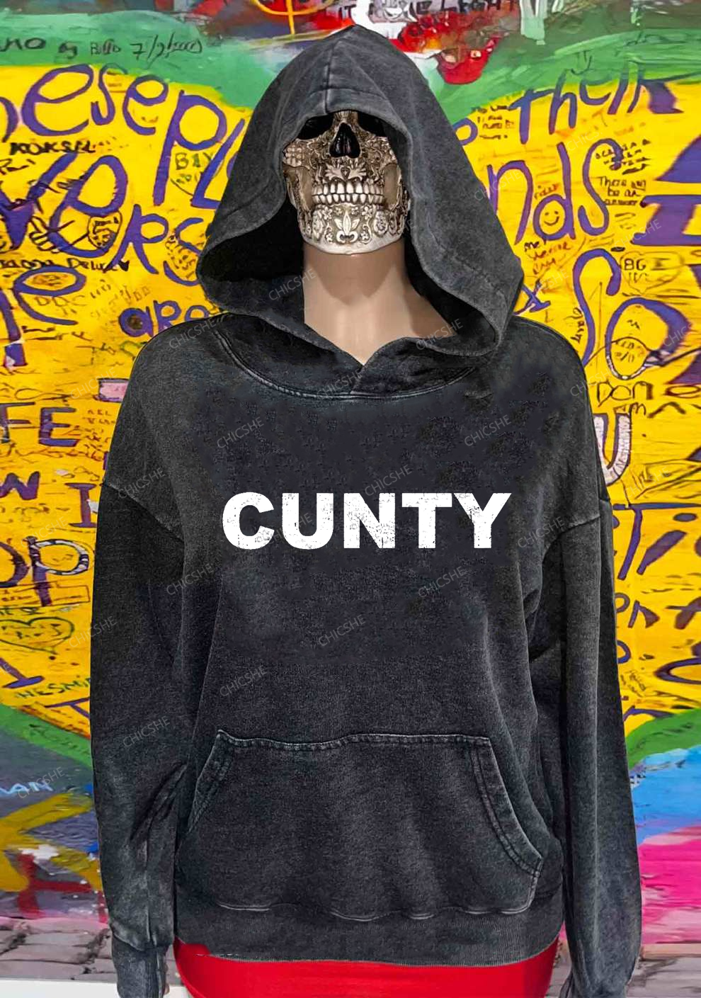 Cunty Y2K Washed Hoodie Chicshe