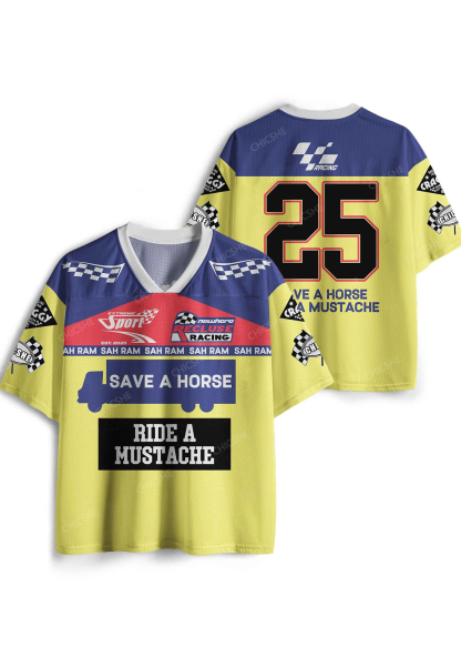 Custom Ride A Mustache Y2K Sport Jersey Shirts Chicshe