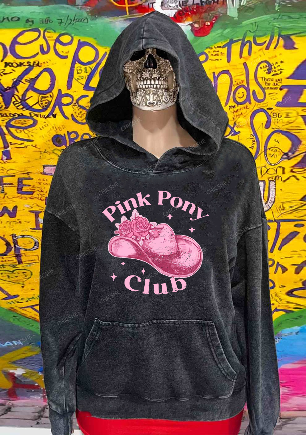 Pink Pony Club Y2K Washed Hoodie Chicshe