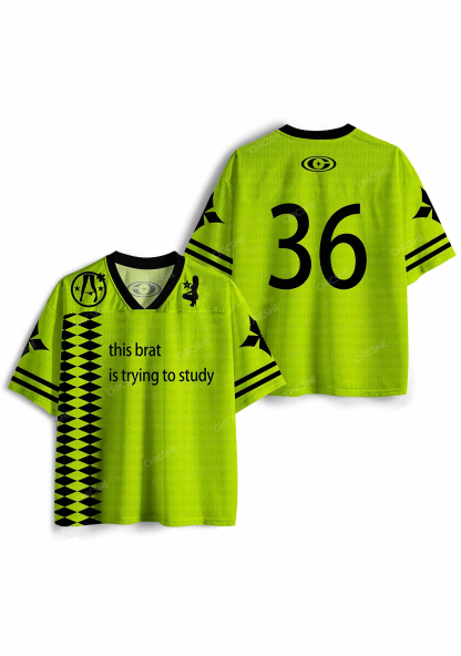 Custom Brat Trying To Study Y2K Sport Jersey Shirts Chicshe