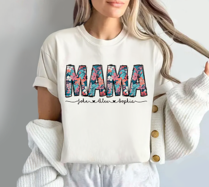 Floral Shading Mama T-shirt