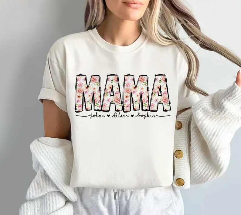 Floral Shading Mama T-shirt