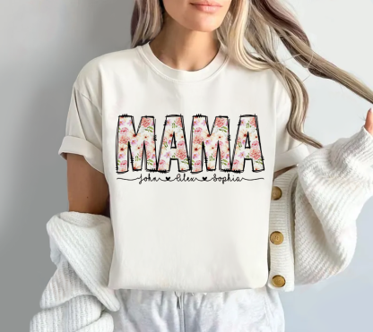 Floral Shading Mama T-shirt