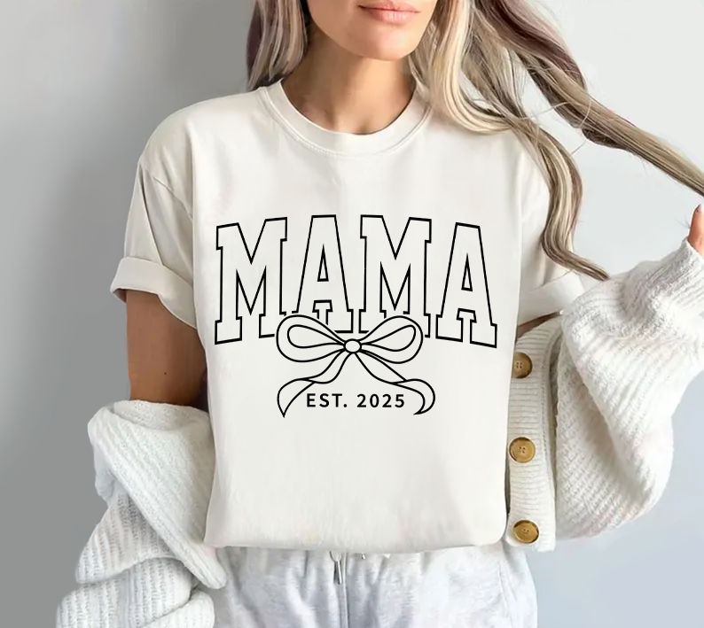 Black Line Bow Mama T-shirt