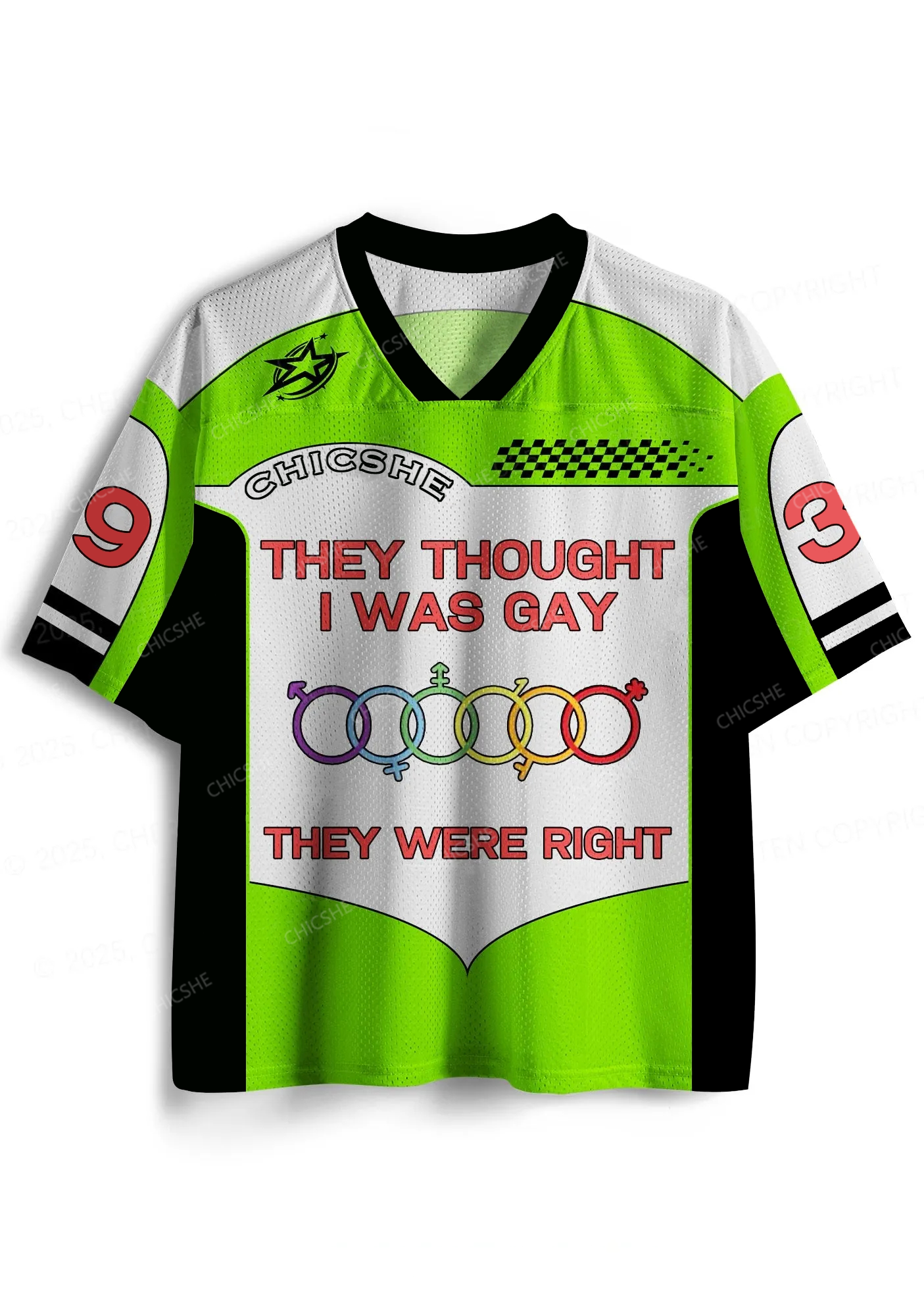 Custom Green I Was Gay Pride Y2K Sport Jersey Shirts Chicshe