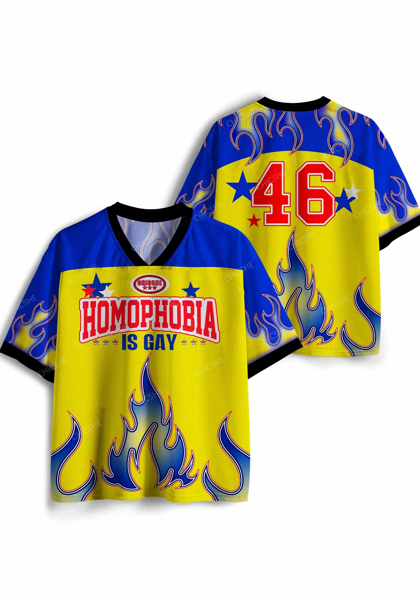Custom Yellow Homophobia Is Gay Pride Y2K Sport Jersey Shirts Cherryki
