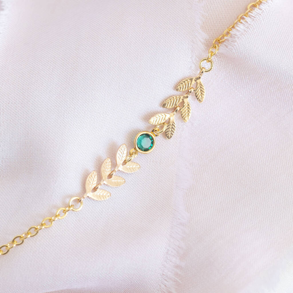 Clover Vine Birthstone Bracelet Mama