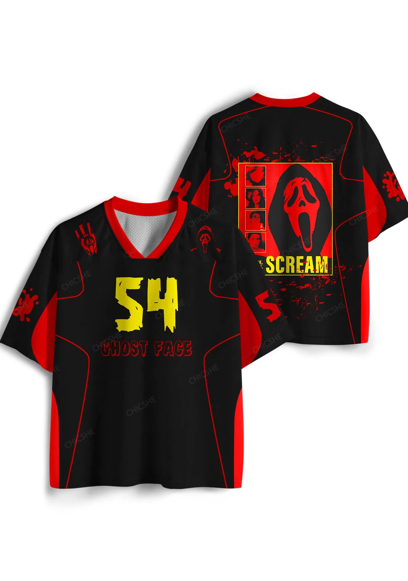 Halloween Custom Horror Ghost Y2K Sport Jersey Shirts Chicshe