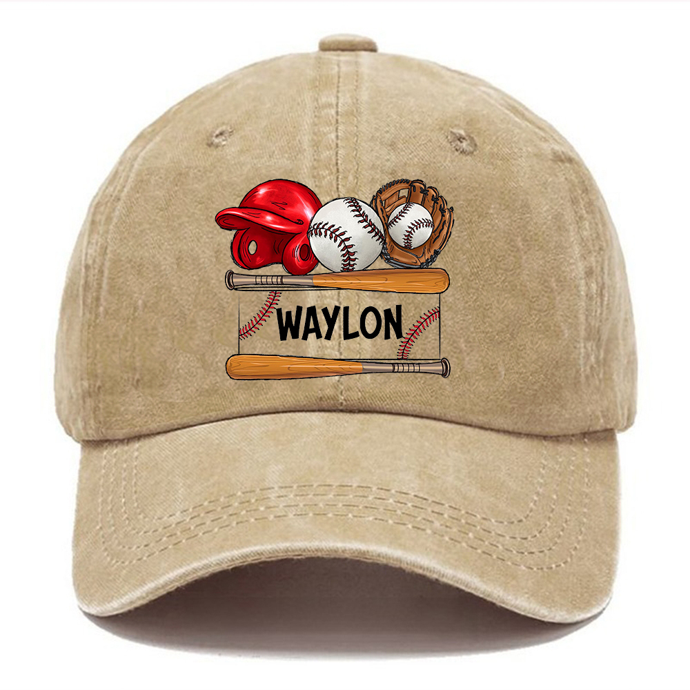 Custom Baseball Name Mama Vintage Casual Washed Cap