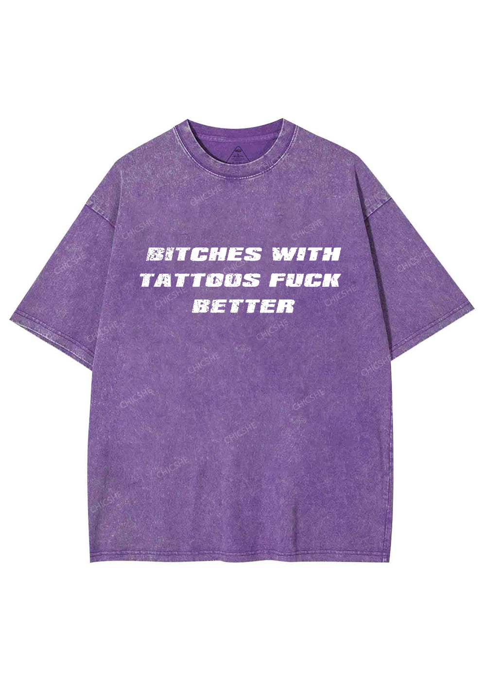 Bxxches With Tattoos Fxxk Better Y2K Washed Tee Chicshe