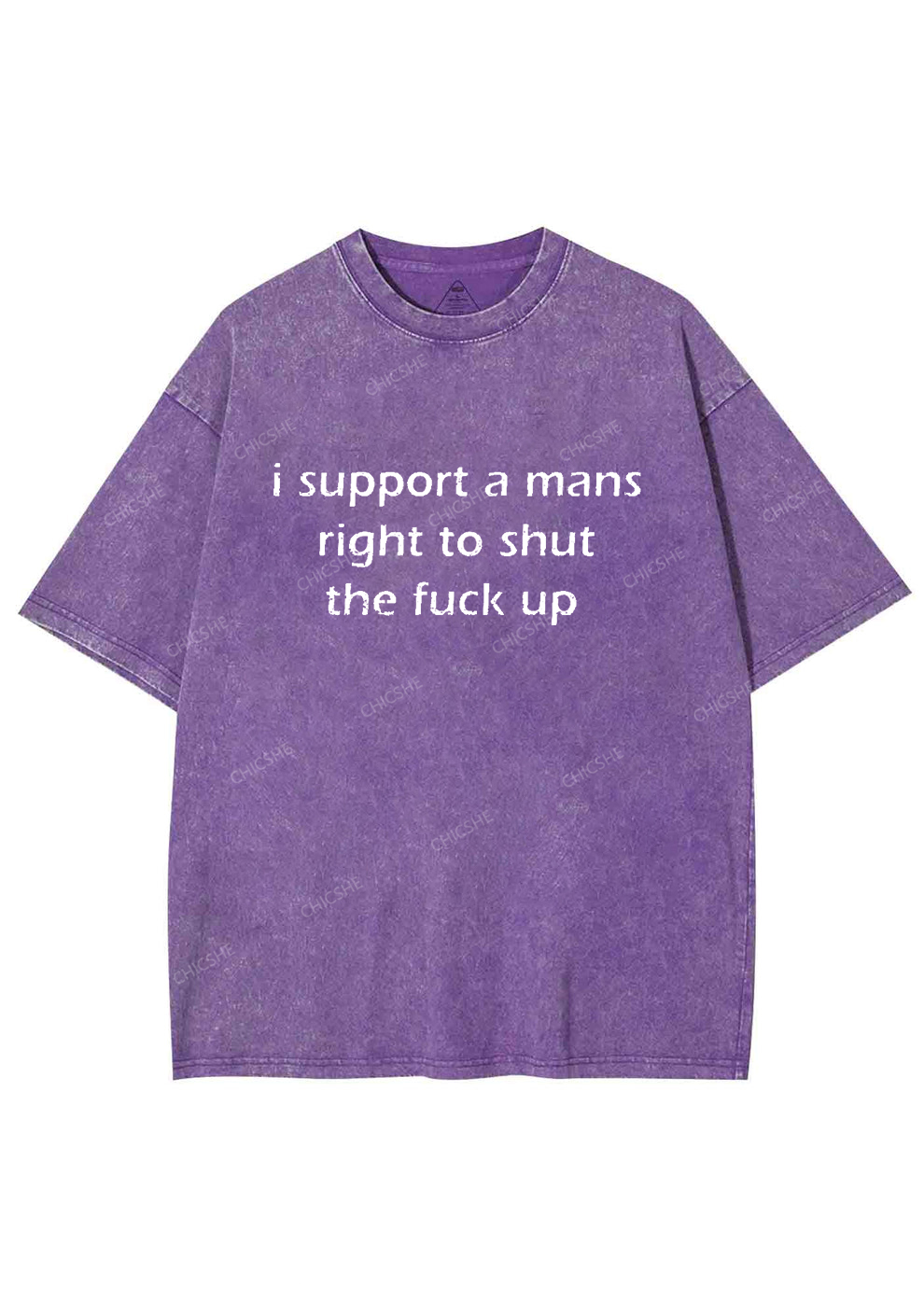 I Support A Mans Right Y2K Washed Tee Chicshe