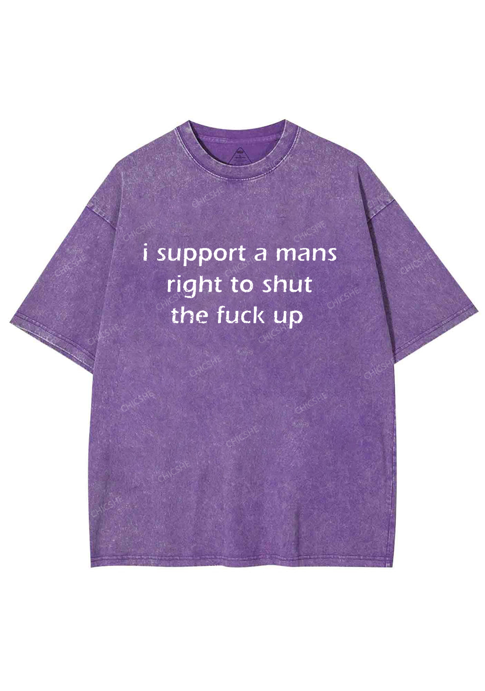 I Support A Mans Right Y2K Washed Tee Chicshe
