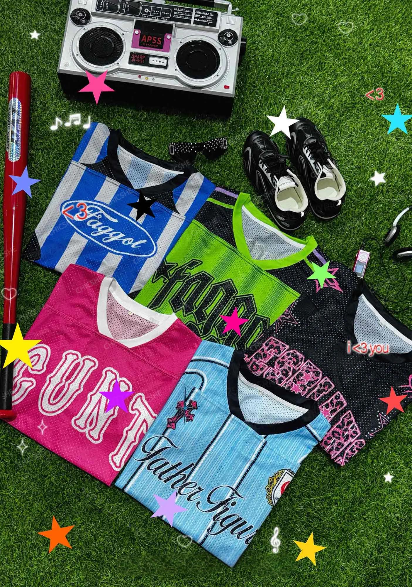 Custom Faggot Stars Pride Y2K Sport Jersey Shirts Chicshe