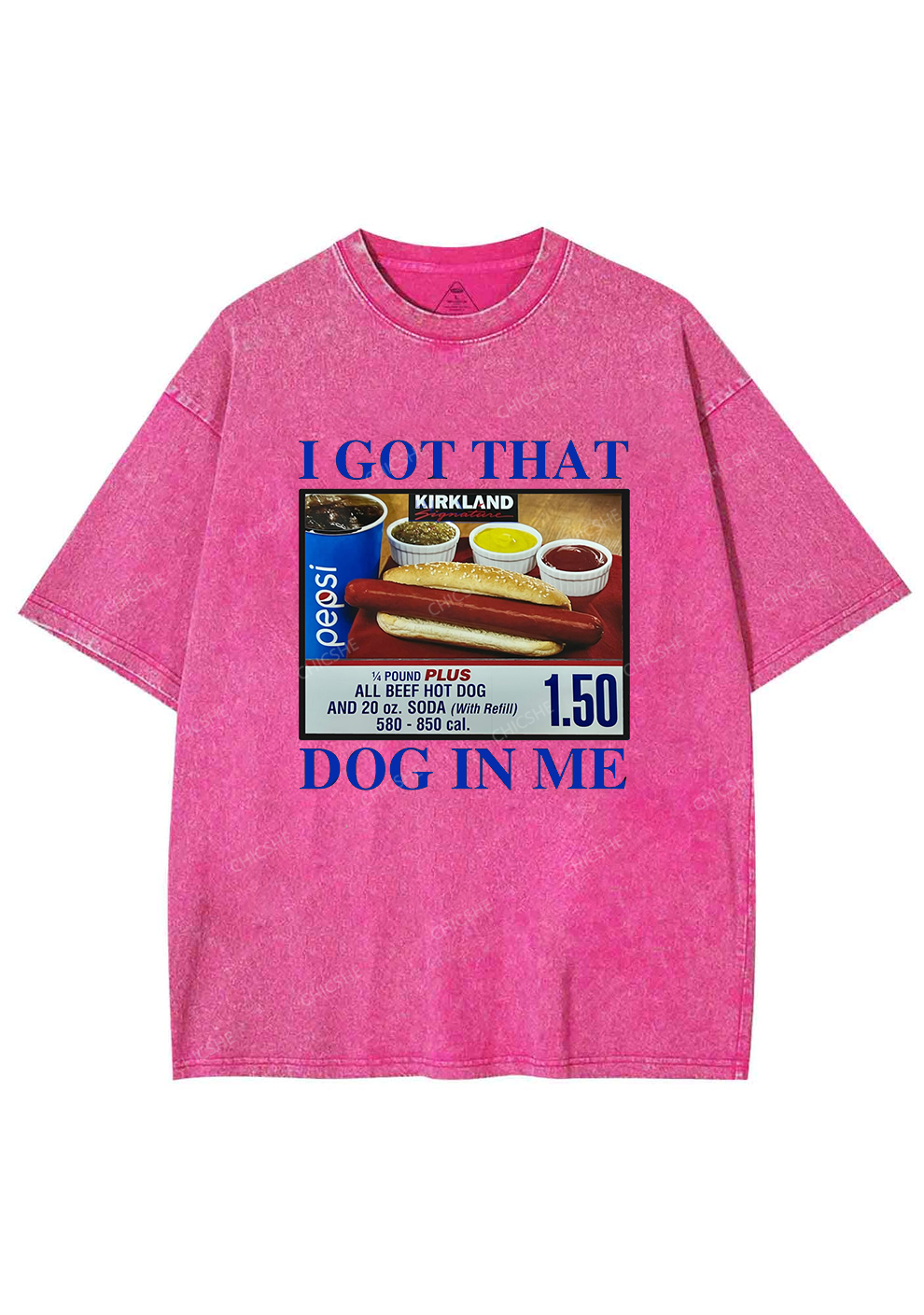 I Got That Hot Dog In Me Y2K Washed Tee Chicshe