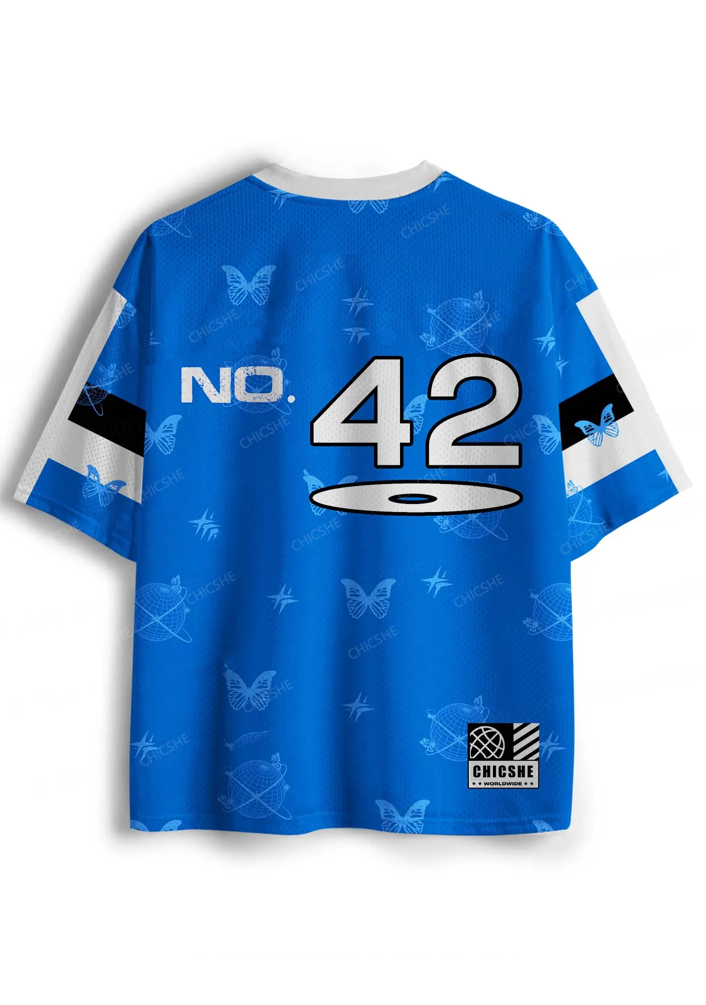 Custom Blue Techno Girls Y2K Sport Jersey Shirts Chicshe