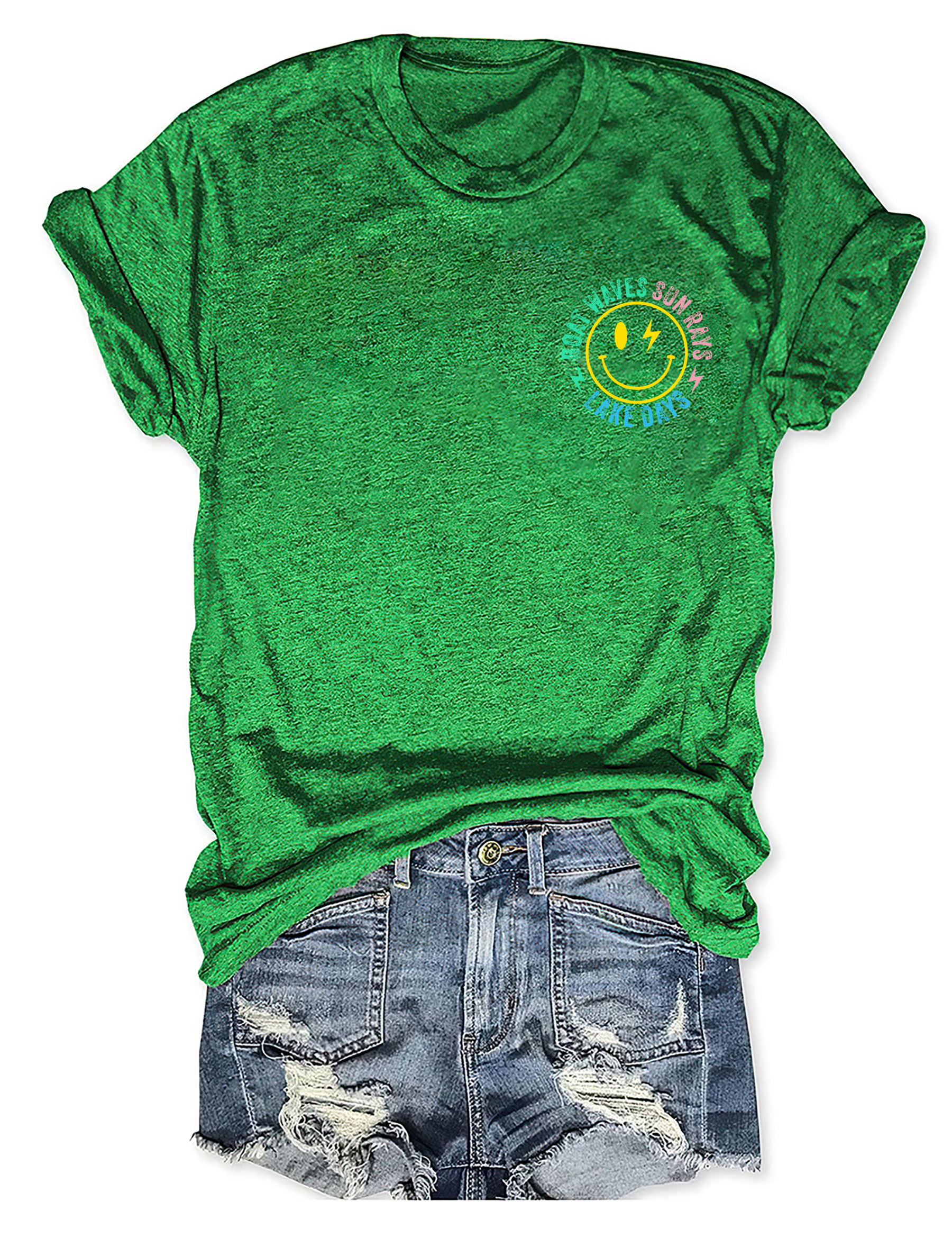 Boat Waves Sun Rays Lake Days T-shirt