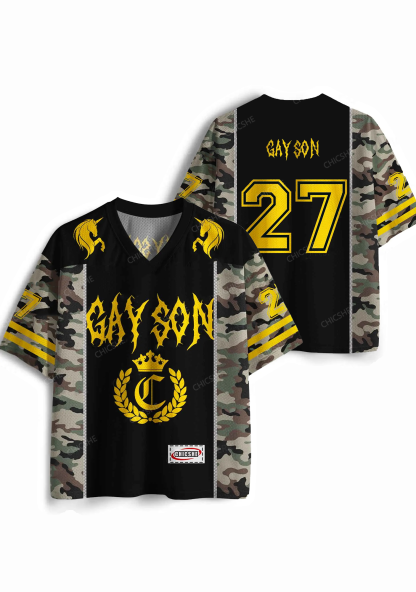 Custom Camouflage Gay Son Pride Y2K Sport Jersey Shirts Chicshe