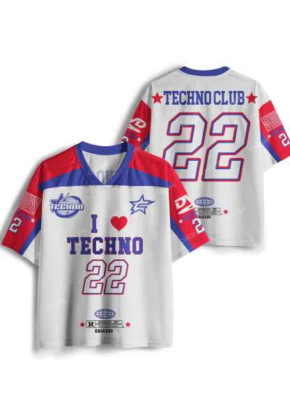 Custom I Love Techno Club Y2K Sport Jersey Shirts Chicshe