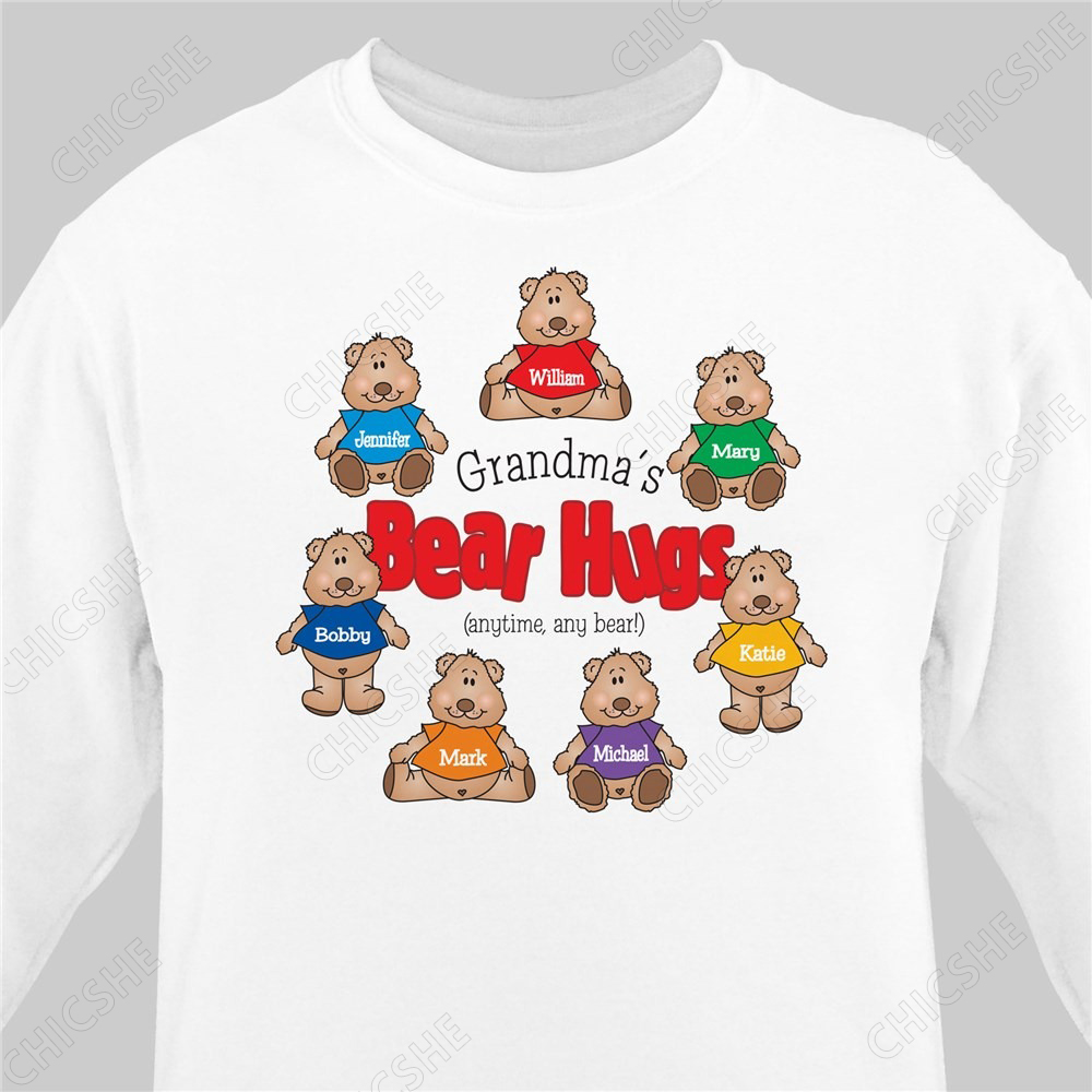 Custom Bear Hugs Sweatshirt Grandma Sweatshirts with Names