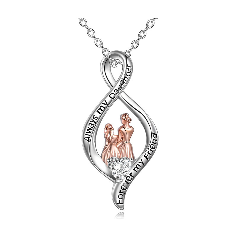 Mom and Daughter Forever Love Mobius Necklace