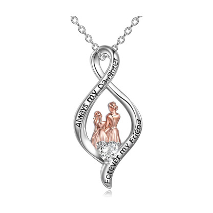 Mom and Daughter Forever Love Mobius Necklace