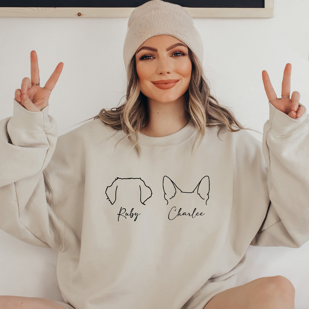 Personalized Dog Ears Sweatshirt With Name