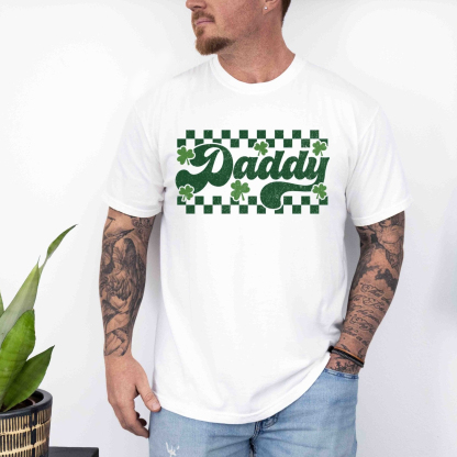 Retro Checkered St Patrick's Day Mama Daddy Shirts