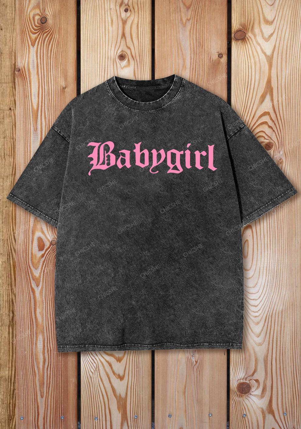 Baby Girl Print Y2K Shirts Washed Tee Chicshe