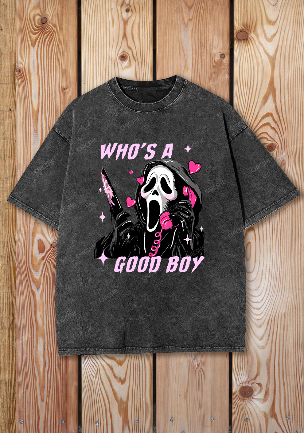 Halloween Ghost Good Boy Y2K Shirts Washed Tee Chicshe
