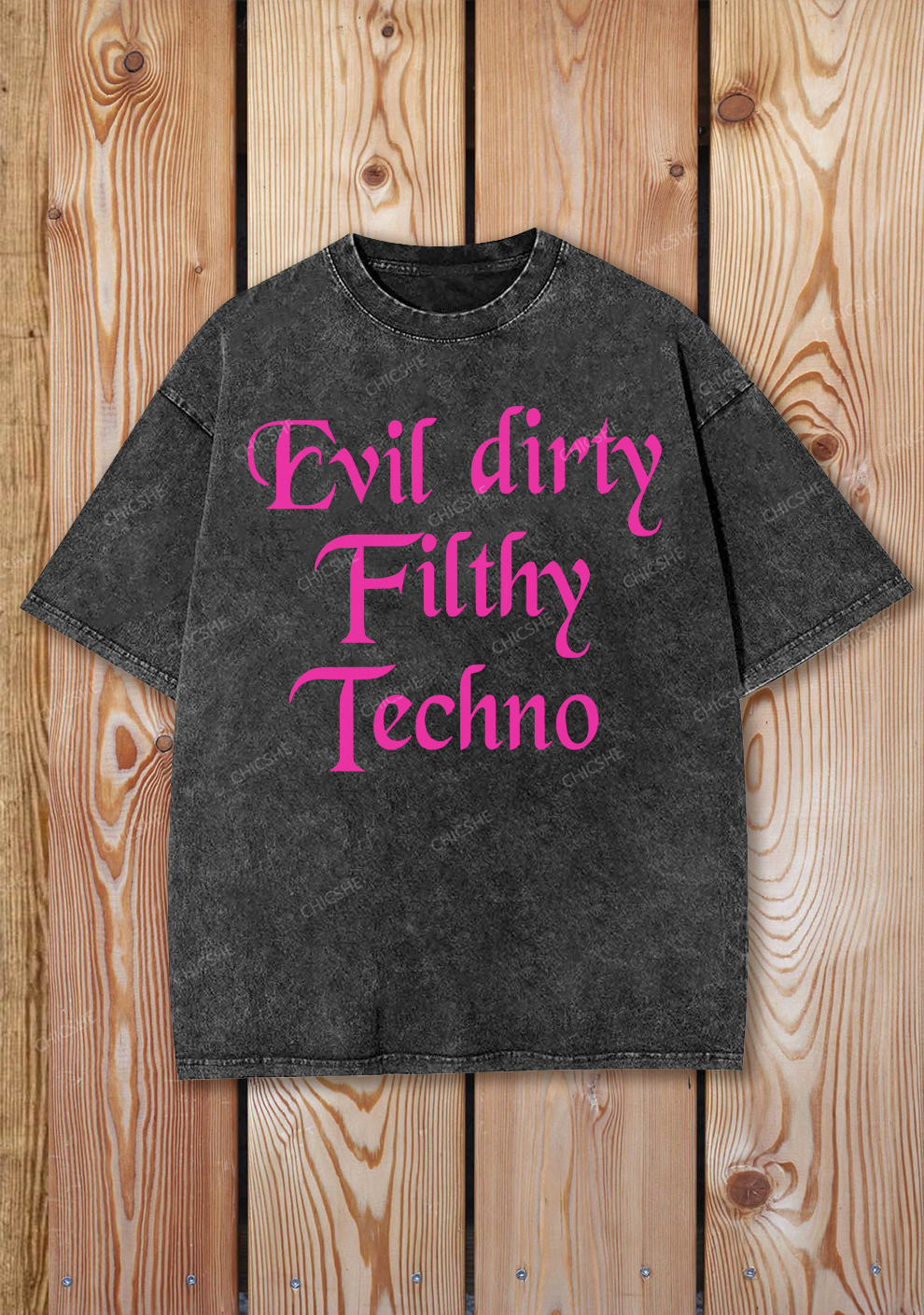 Evil Dirty Filthy Techno Y2K Shirts Washed Tee Chicshe