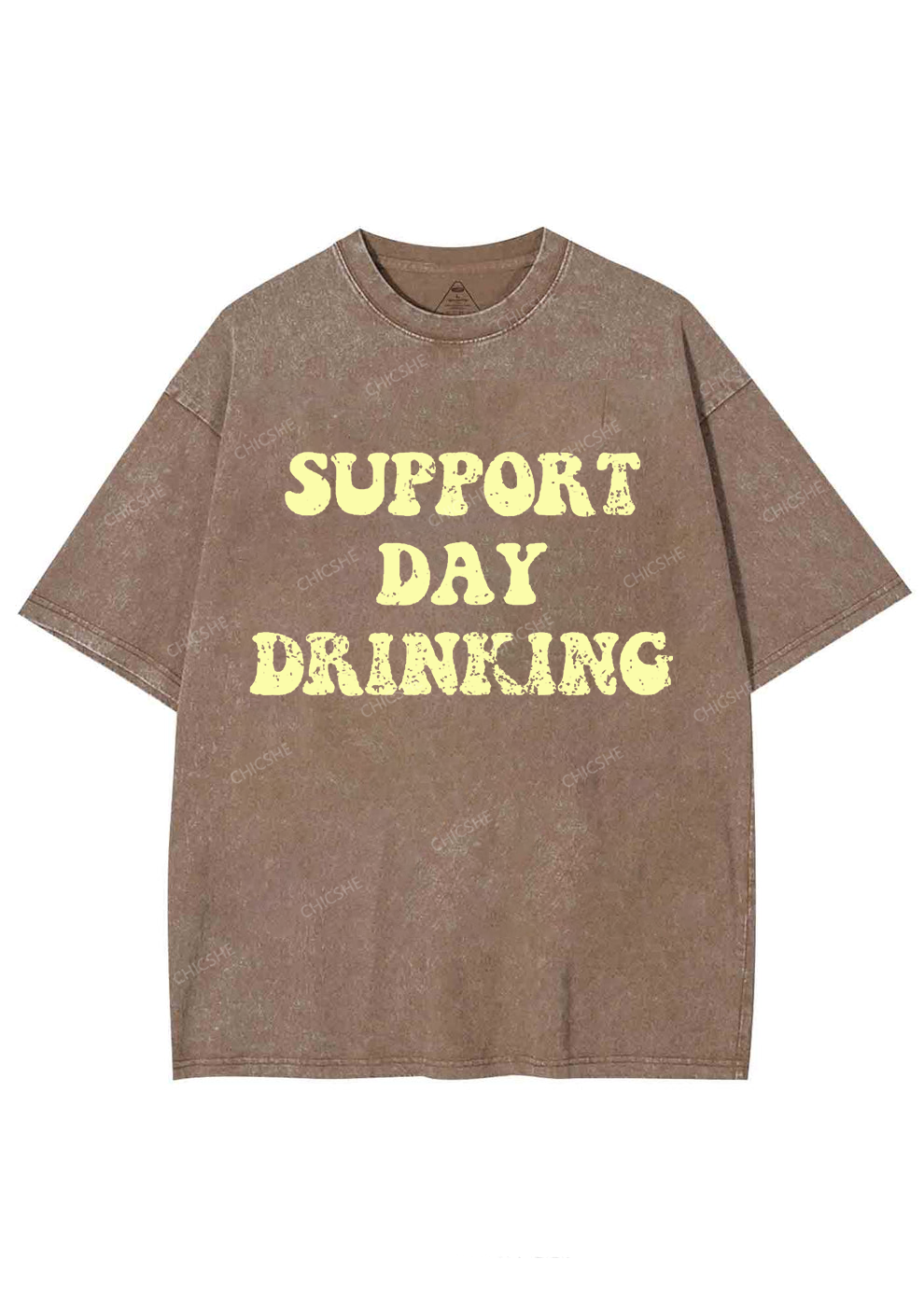 Support Day Drinking Y2K Washed Tee Chicshe