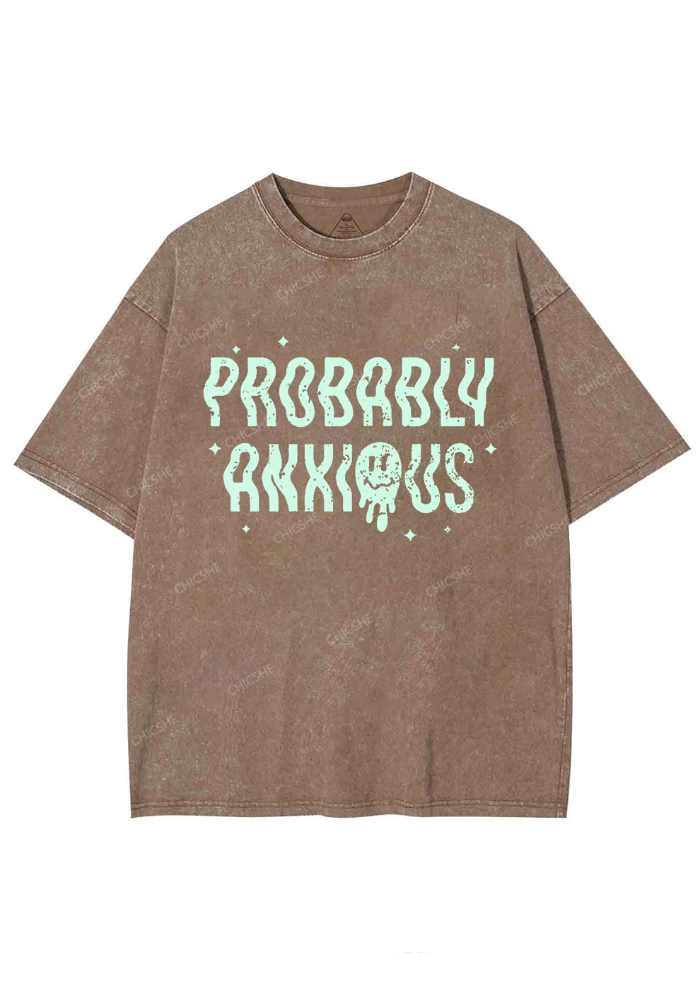 Probably Anxious Grimace Y2K Washed Tee Chicshe