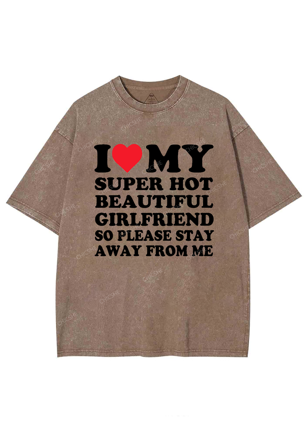 Love My Hot Girlfriend Y2K Valentine's Day Washed Tee Chicshe
